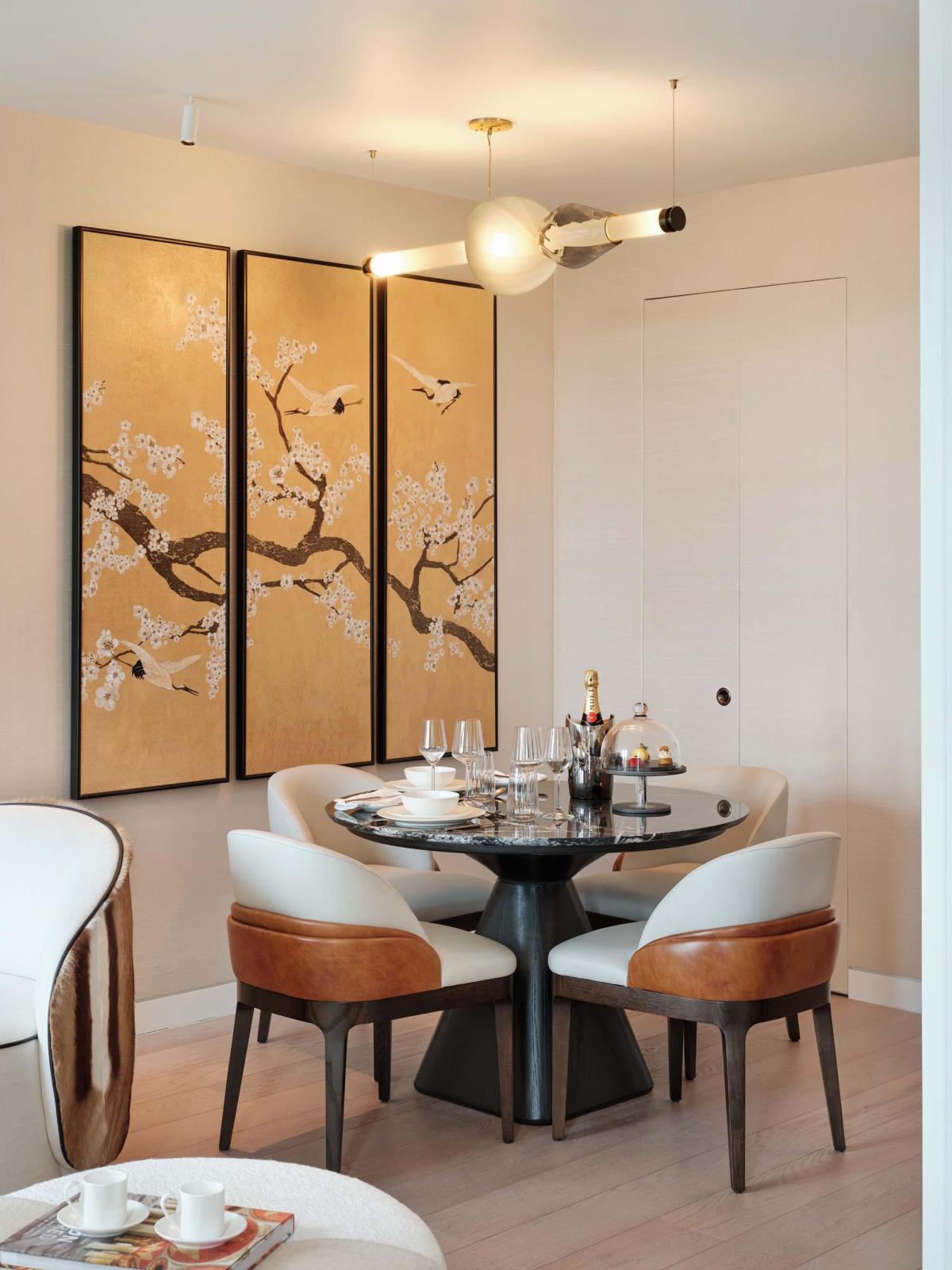 Luxury glass chandelier lighting design at Mandarin Oriental Mayfair