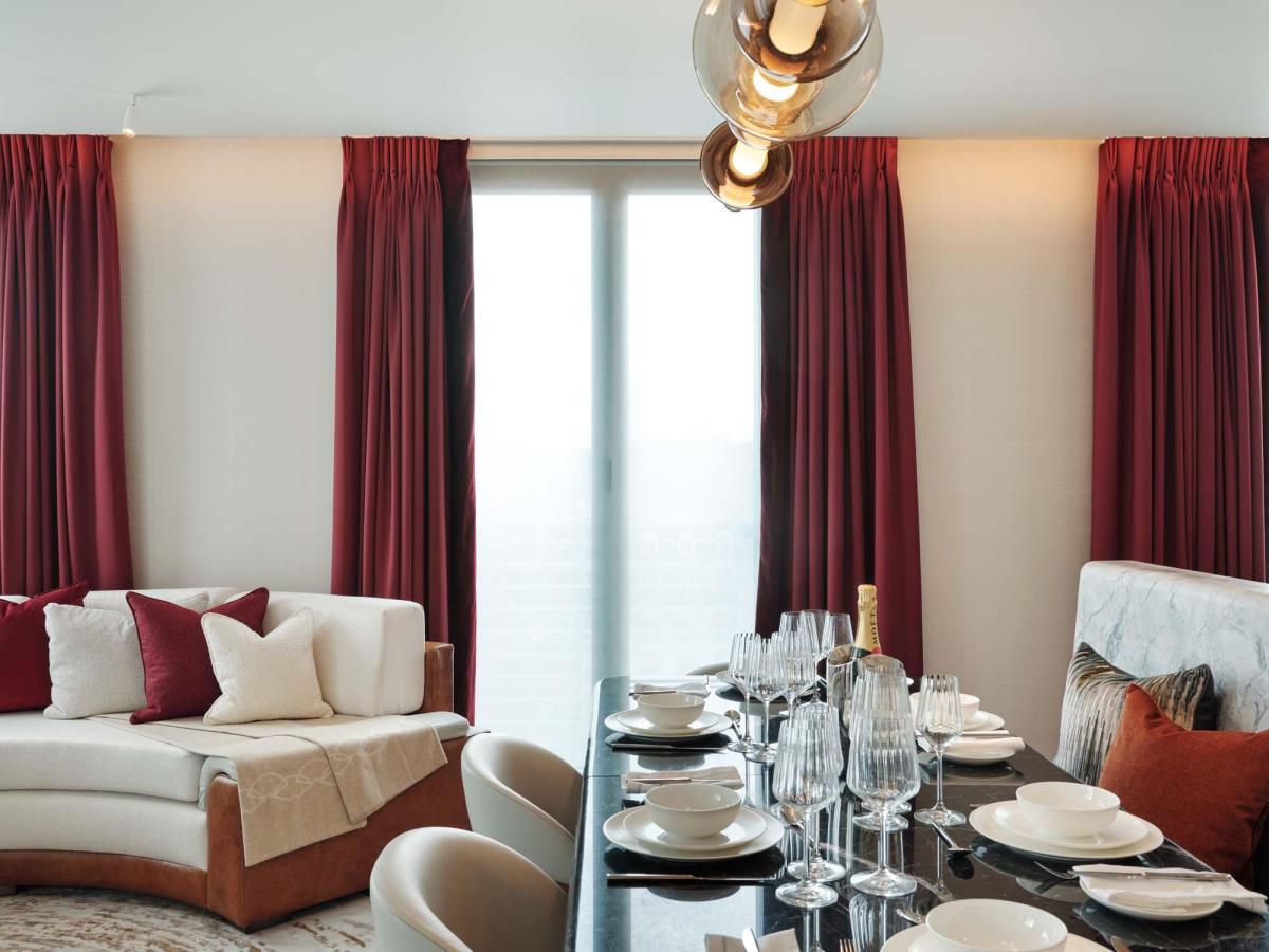 Designer glass lighting fixture complementing modern interior design